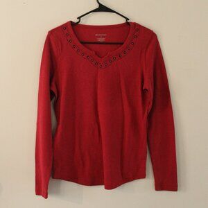 NorthCrest Berry Colored Blouse Size Top